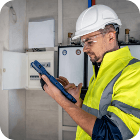 A team member performing MEP and HVAC analysis.